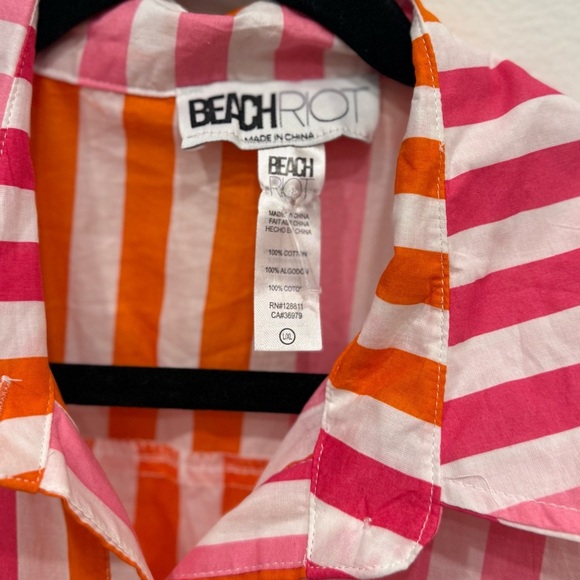 SOLD - 100% Cotton Beach Riot Bold Striped Shirt - Picture 5 of 5